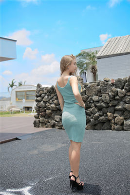 Knit Sexy Tight Dresses Camisole Vest Tight Slip Dress Wrap Hip Skirt