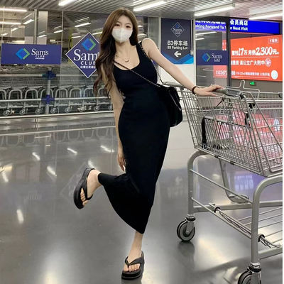 Stylish Sexy Slip Dress Sweet Spicy  Slim Fit Pink Tank Top Dress Sleeveless