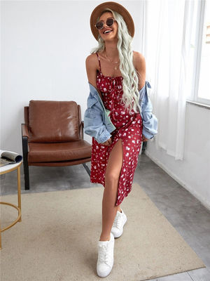 Multi Colored Elegant Floral Dresses Commuter Floral Dresses For Ladies