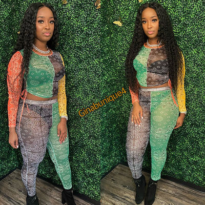 Crew Neck Long Sleeved T Shirt Printed Midriff Slim Fit Pullover T Shirt