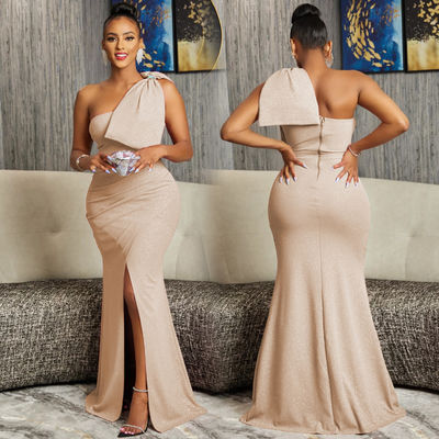Stylish Sleeveless Formal Dresses Oblique Shoulder Sexy Irregular Party Evening Dress