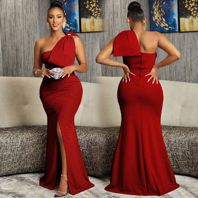 Stylish Sleeveless Formal Dresses Oblique Shoulder Sexy Irregular Party Evening Dress