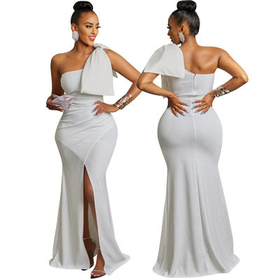 Stylish Sleeveless Formal Dresses Oblique Shoulder Sexy Irregular Party Evening Dress