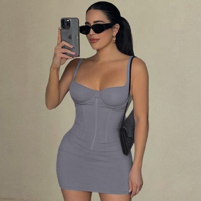 Solid Color Slim Knitted Dress Stylish Backless Slim Sexy Open Back Dress