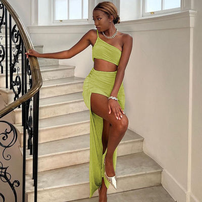 Sexy Stylish Side Hollowed Out Dress Strapless One Shoulder Backless Dress
