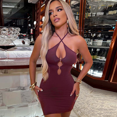 Hottie Halter Neck Open Back Dress Backpack Buttock Cutout Halter Dress
