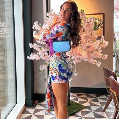 Fashion Package Hip Dress Milk Silk Sexy Lace Up Spice Girl Print Bag Hip Skirt