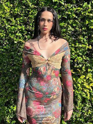 Multiple Size Package Hip Dress Elegant Temperament Slimming Print Sexy Hip Wrap Dress