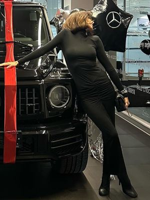 Custom Slim Solid Color Hip Wrap Dress High Neck Long Sleeve