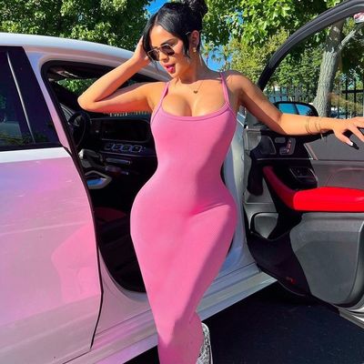 Spring Summer New Fashion Sexy Backless Slim Solid Color Halter Dress Can Be Customized In Any Color