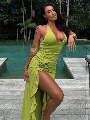 Custom Spring And Summer New Fashion Sexy Solid Color Slim High Waist V-neck Halter Dress Woman