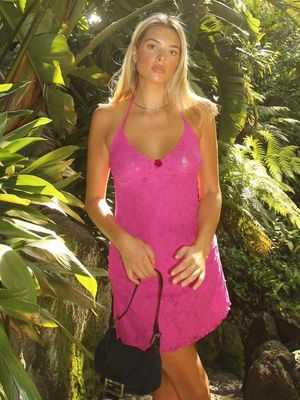 Custom new fashion sexy mature style lace lace short bag hip strap dress