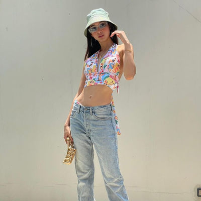 Summer Explosive Women's Halter Figure Print Rope Vest