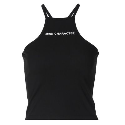 Summer New Fashion Street Photo Alphabet Print Sexy Crop Sleeveless Vest