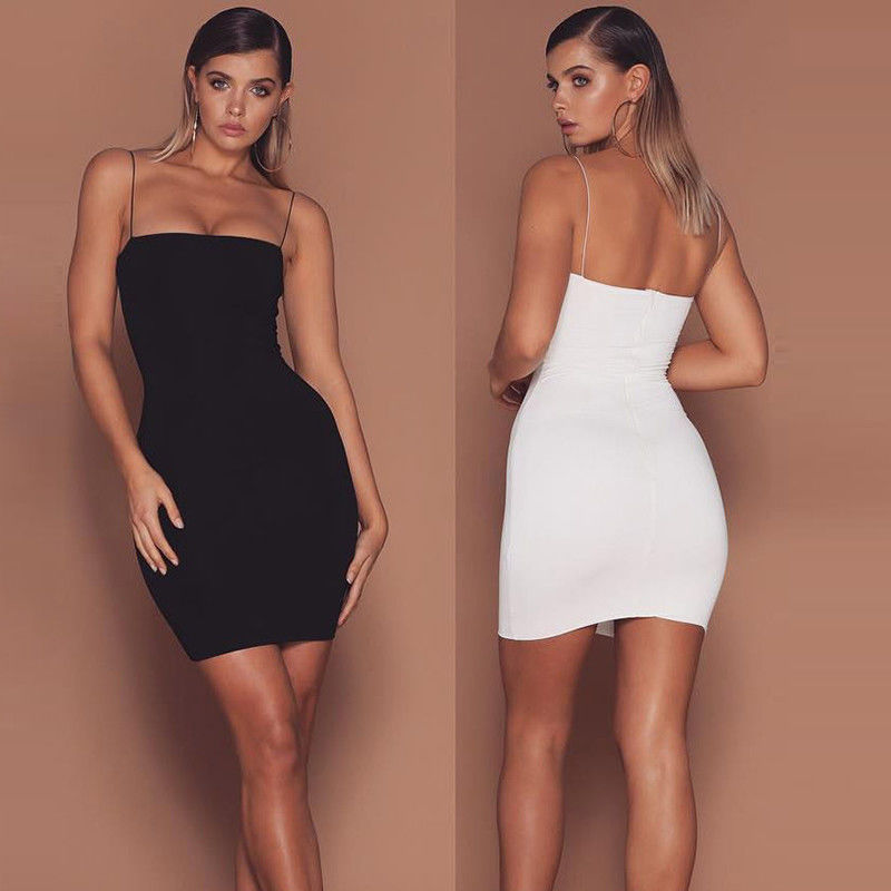 Sleeveless Package Hip Dress Sexy Hip Skirt Solid Color Women'S Waistband Dress