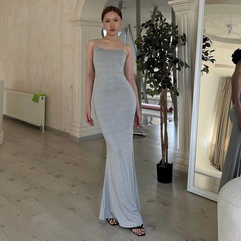 European And American Style Women's Summer New Sexy One-line Collar Butterfly Burn Pattern Waist Slimming Halter Dress
